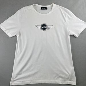 MINI Shirt Wmn XL White Logo Graphic BMW Mini Cooper Car Automotive Tee Crewneck